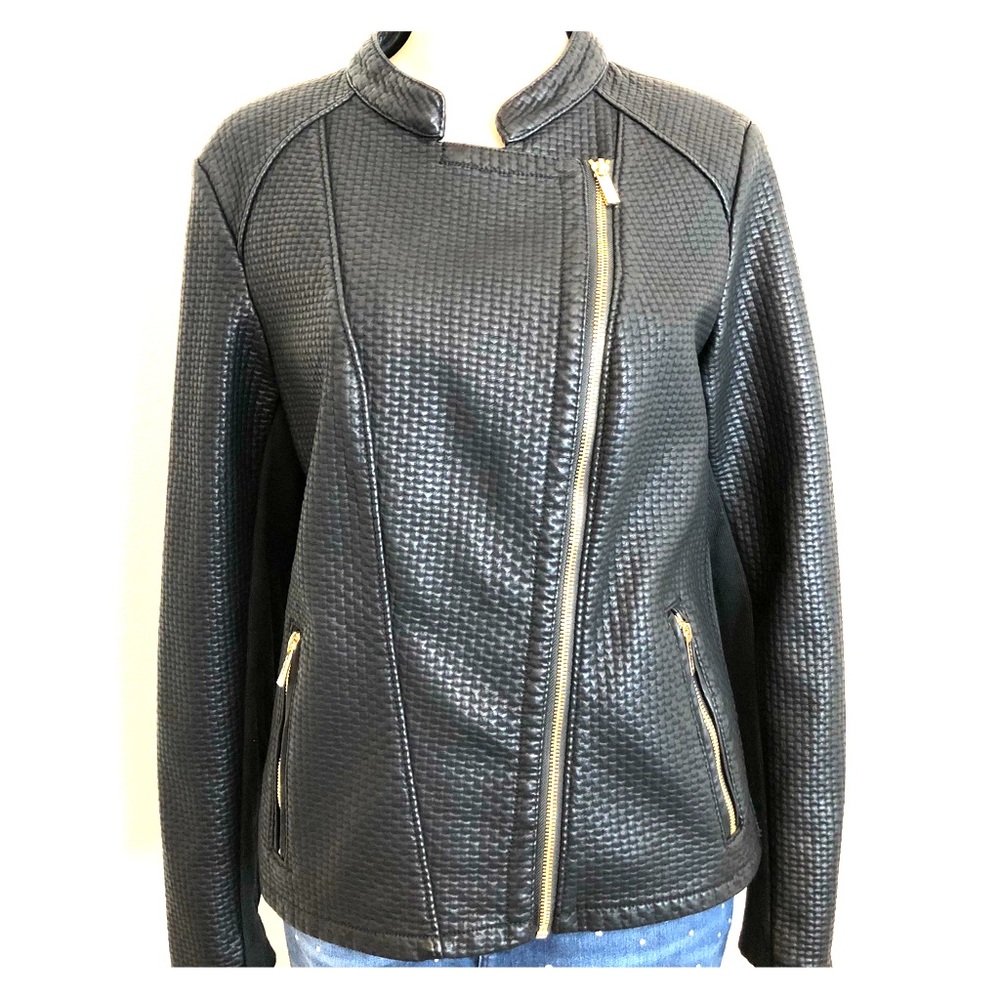 NWT Calvin Klein modern Moto Jacket textured Sz L